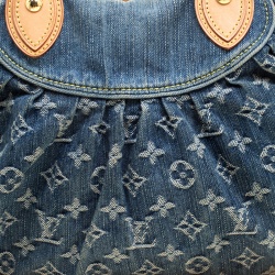 Pre Owned Louis Vuitton Encre Monogram Denim Neo Cabby MM Bag