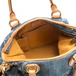 Pre Owned Louis Vuitton Encre Monogram Denim Neo Cabby MM Bag
