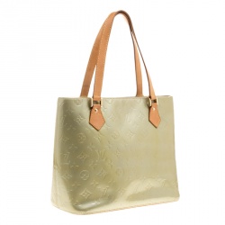 Pre Owned Louis Vuitton Apple Green Monogram Vernis Houston Tote