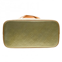 Pre Owned Louis Vuitton Apple Green Monogram Vernis Houston Tote