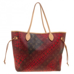 Louis Vuitton Rouge Monogram Canvas Limited Edition Yayoi Kusama Waves Neverfull MM Bag