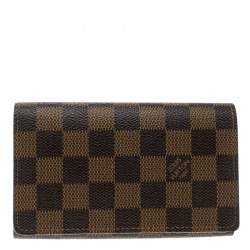 Pre Owned محفظة لوي فيتون بورت بيليتس تريزور كانفاس دامييه أيبين