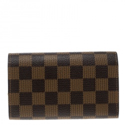 Pre Owned محفظة لوي فيتون بورت بيليتس تريزور كانفاس دامييه أيبين