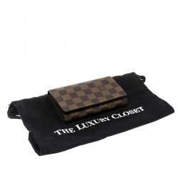 Pre Owned محفظة لوي فيتون بورت بيليتس تريزور كانفاس دامييه أيبين