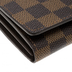 Pre Owned محفظة لوي فيتون بورت بيليتس تريزور كانفاس دامييه أيبين