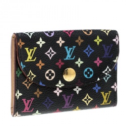 مملوكة مسبقًا Louis Vuitton Black Multicolor Monogram Canvas Card Holder