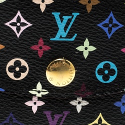 مملوكة مسبقًا Louis Vuitton Black Multicolor Monogram Canvas Card Holder