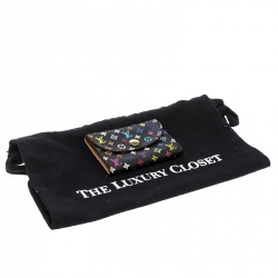مملوكة مسبقًا Louis Vuitton Black Multicolor Monogram Canvas Card Holder