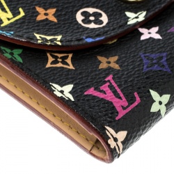 مملوكة مسبقًا Louis Vuitton Black Multicolor Monogram Canvas Card Holder