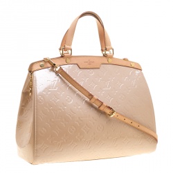 Pre Owned Louis Vuitton Rose Florentine Monogram Vernis Brea GM Bag