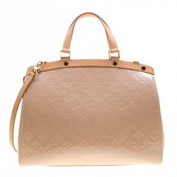 Pre Owned Louis Vuitton Rose Florentine Monogram Vernis Brea GM Bag