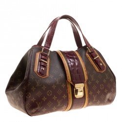 Pre Owned Louis Vuitton Bordeaux Monogram Canvas Limited Edition Mirage Griet Exotic Bag