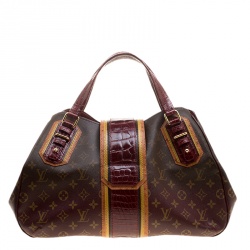 Pre Owned Louis Vuitton Bordeaux Monogram Canvas Limited Edition Mirage Griet Exotic Bag