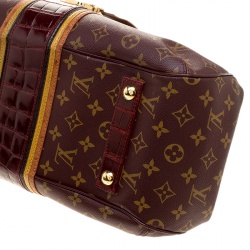 Pre Owned Louis Vuitton Bordeaux Monogram Canvas Limited Edition Mirage Griet Exotic Bag