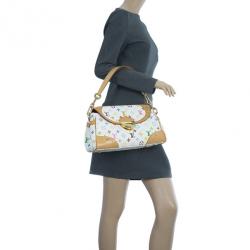 Pre Owned Louis Vuitton White Mulitcolore Monogram Beverly MM