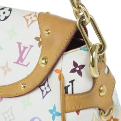 Pre Owned Louis Vuitton White Mulitcolore Monogram Beverly MM