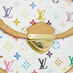 Pre Owned Louis Vuitton White Mulitcolore Monogram Beverly MM