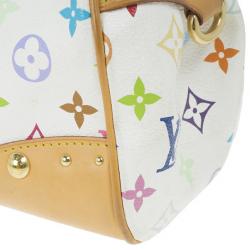 Pre Owned Louis Vuitton White Mulitcolore Monogram Beverly MM
