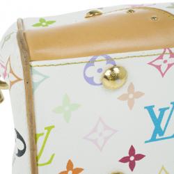 Pre Owned Louis Vuitton White Mulitcolore Monogram Beverly MM