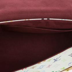 Pre Owned Louis Vuitton White Mulitcolore Monogram Beverly MM