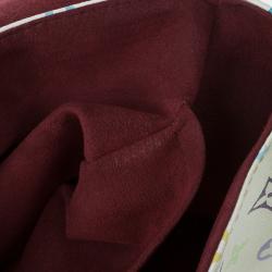 Pre Owned Louis Vuitton White Mulitcolore Monogram Beverly MM