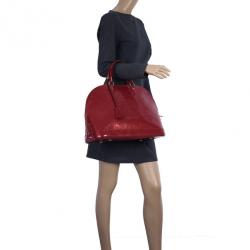 Pre Owned Louis Vuitton Red Monogram Vernis Alma