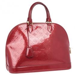 Pre Owned Louis Vuitton Red Monogram Vernis Alma
