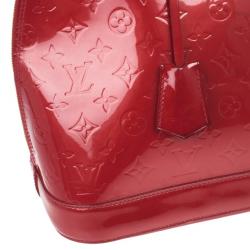 Pre Owned Louis Vuitton Red Monogram Vernis Alma