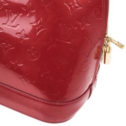 Pre Owned Louis Vuitton Red Monogram Vernis Alma