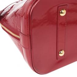 Pre Owned Louis Vuitton Red Monogram Vernis Alma