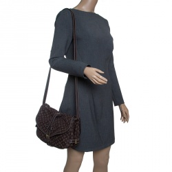 Louis Vuitton Monogram Mini Lin Saumur Brown Leather Cotton Cloth ref.83051  - Joli Closet