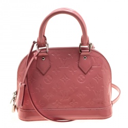 Louis Vuitton Alma Monogram Vernis BB Rose Litchi in Patent Leather with  Brass - US