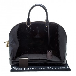 Pre Owned Louis Vuitton Amarante Monogram Vernis Alma GM Bag