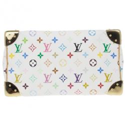 Pre Owned Louis Vuitton White Multicolor Canvas Speedy 30