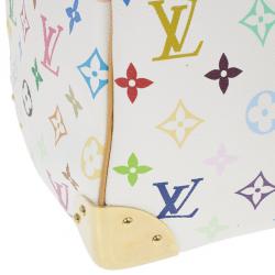 Pre Owned Louis Vuitton White Multicolor Canvas Speedy 30
