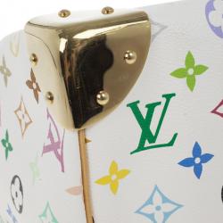 Pre Owned Louis Vuitton White Multicolor Canvas Speedy 30