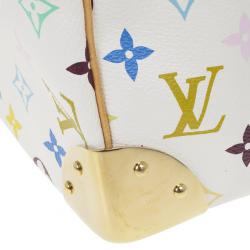 Pre Owned Louis Vuitton White Multicolor Canvas Speedy 30