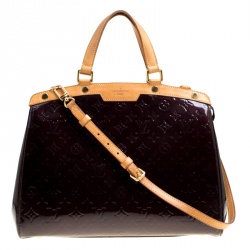 Pre Owned Louis Vuitton Amarante Monogram Vernis Brea GM Bag