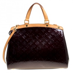 Pre Owned Louis Vuitton Amarante Monogram Vernis Brea GM Bag