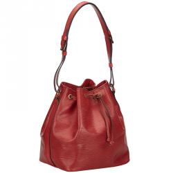 Pre Owned Louis Vuitton Red Epi Leather Noe Bag