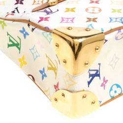 Pre Owned Louis Vuitton White Multicolor Monogram Canvas Boulogne Shoulder Bag