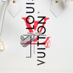 Pre Owned Louis Vuitton White Leather Limited Edition Mars 2015  Alma PM Bag