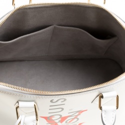 Pre Owned Louis Vuitton White Leather Limited Edition Mars 2015  Alma PM Bag