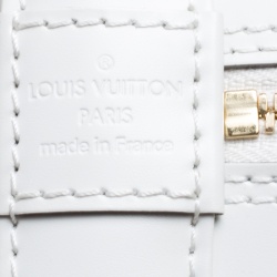 Pre Owned Louis Vuitton White Leather Limited Edition Mars 2015  Alma PM Bag