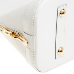 Pre Owned Louis Vuitton White Leather Limited Edition Mars 2015  Alma PM Bag