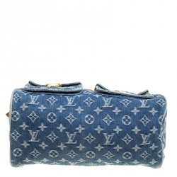 Pre Owned Louis Vuitton Blue Monogram Denim Neo Speedy Bag