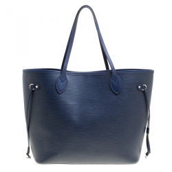 Pre Owned Louis Vuitton Blue Marine Epi Leather Neverfull MM Bag