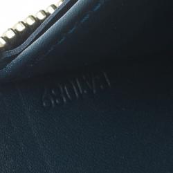 Pre Owned Louis Vuitton Green Monogram Vernis Zippy Wallet