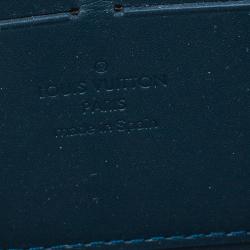 Pre Owned Louis Vuitton Green Monogram Vernis Zippy Wallet