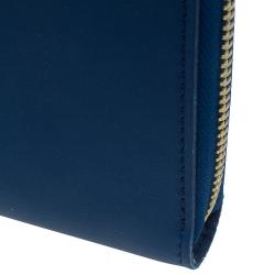 Pre Owned محفظة لوي فيتون فلايت باغز بانام زيبي إصدار محدود جلد أزرق طويلة.